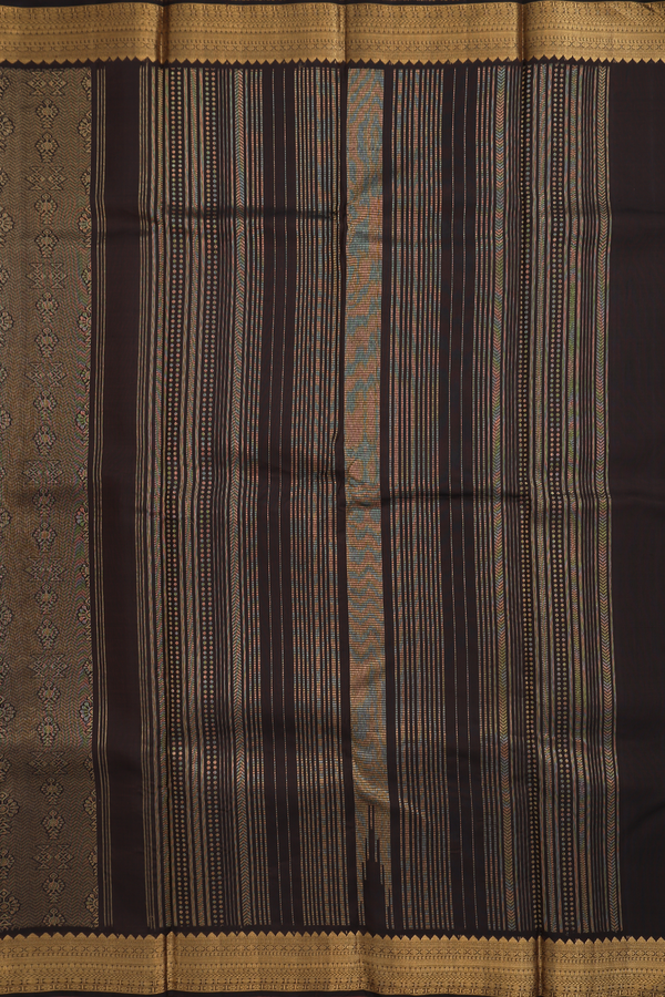 Kanchipuram Silk Saree In Black With Brocade Design