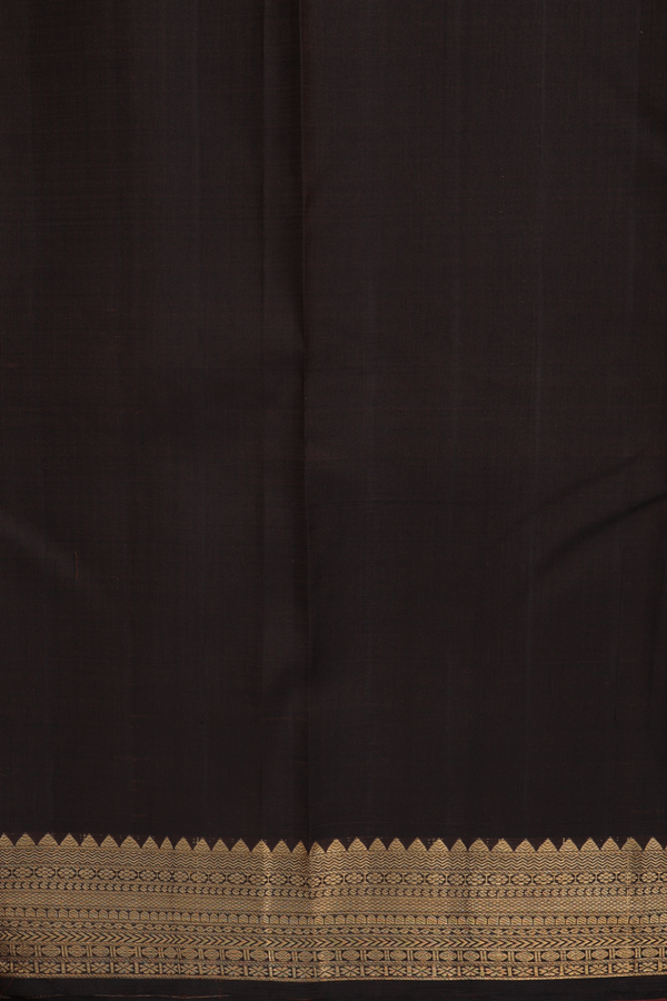 Kanchipuram Silk Saree In Black With Brocade Design