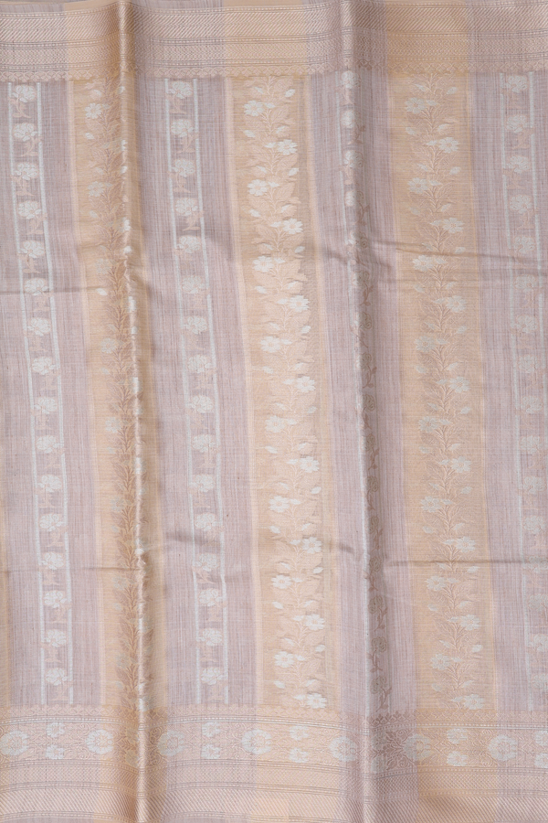 Kota Cotton Saree In Cream And Yellow With Stripes Design