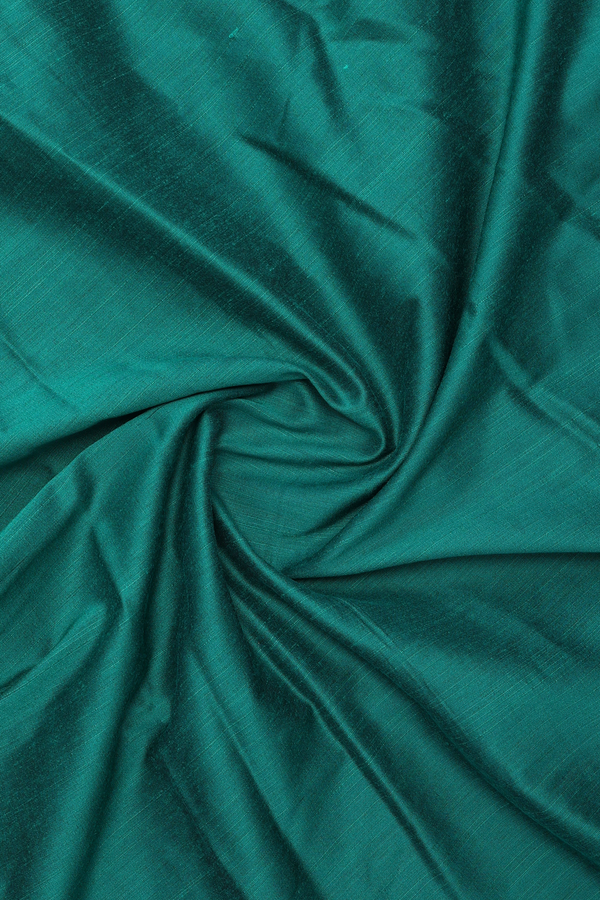 Regular Collar Plain Forest Green Raw Silk Shirt