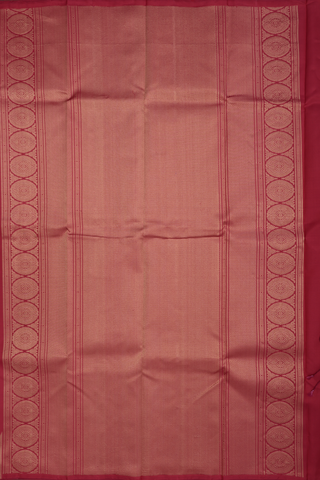 Kanchipuram Silk Saree In Crimson Red With Temple Border