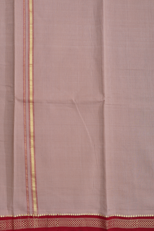 Zari Border Brown Cotton Dhoti