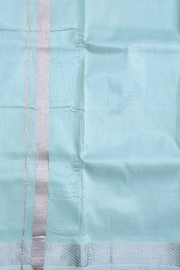 Zari Border Mint Green Art Silk Dhoti