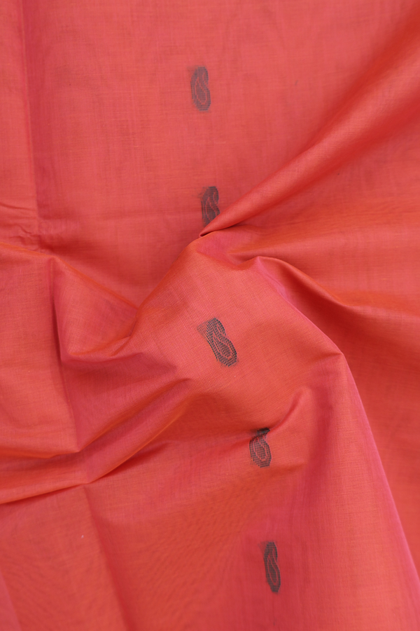 Venkatagiri Cotton Saree In Dusty Red With Paisley Buttas