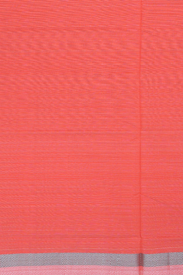 Mangalagiri Cotton Saree In Orange With Stripes Design