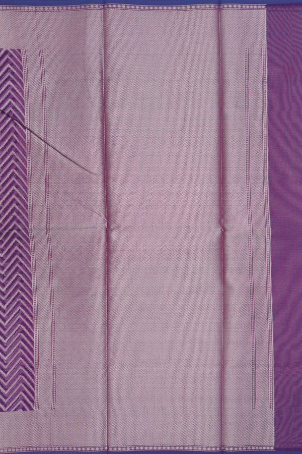 Kota Cotton Saree In Purple With Chevron Design