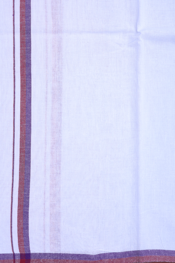 Contrast Border Cotton Dhoti