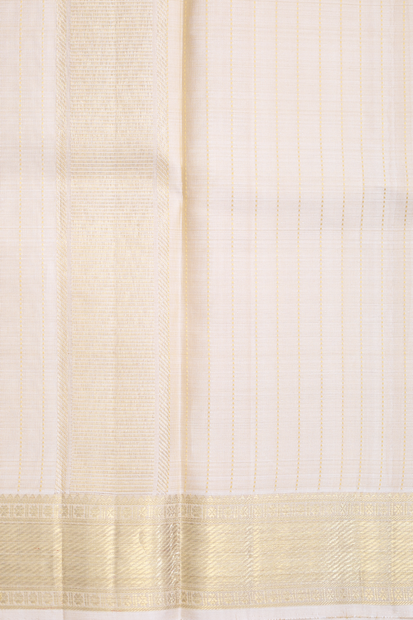 Stripes Design Brown Silk Dhoti With Shirt Material