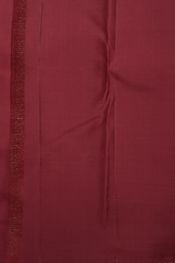 Kanchipuram Silk Saree In Crimson Red With Mandela Design