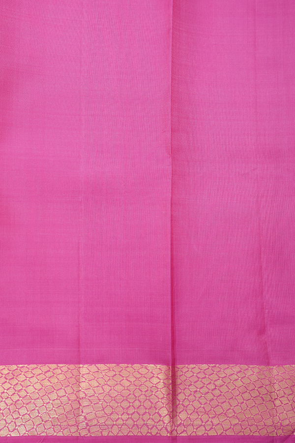 Kanchipuram Silk Saree In Rose Pink With Zari Border