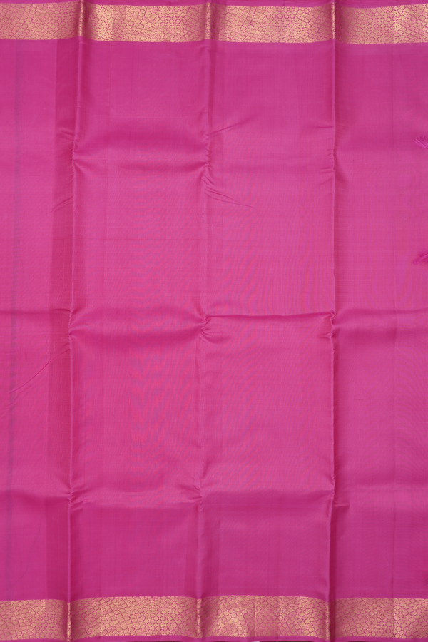 Kanchipuram Silk Saree In Rose Pink With Zari Border