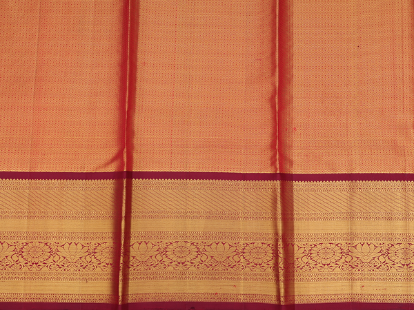 Ogee Design Gold Kanchipuram Silk Half Saree Material