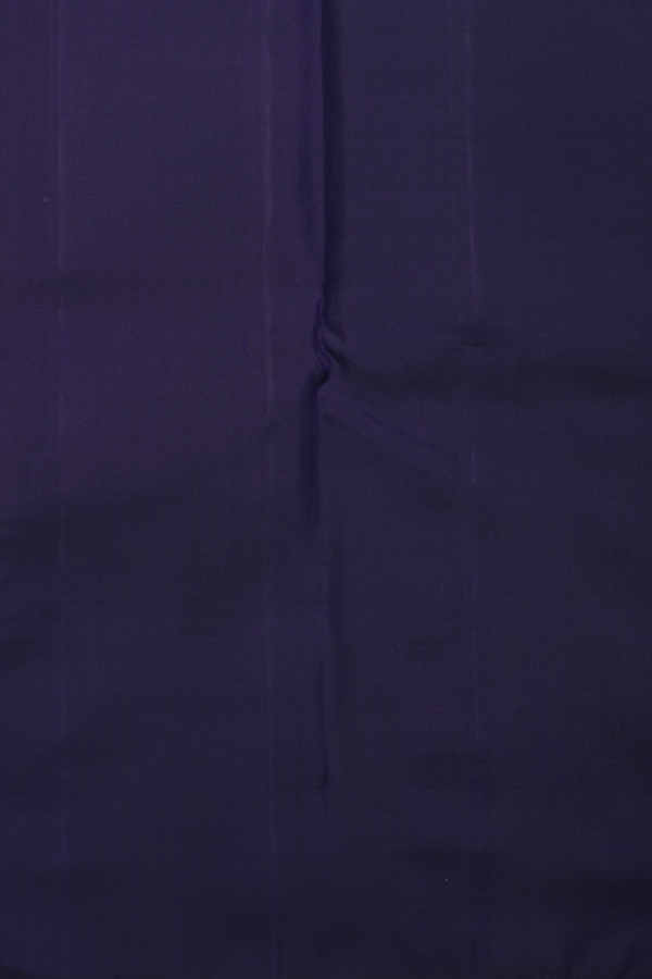 Kanchipuram Silk Saree In Navy Blue With Temple Border