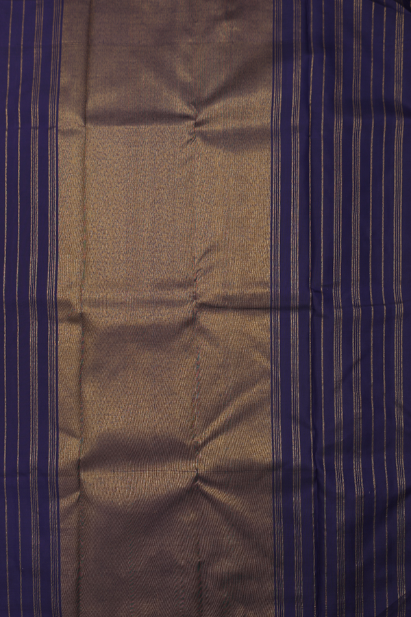 Kanchipuram Silk Saree In Pink With Stripes Design