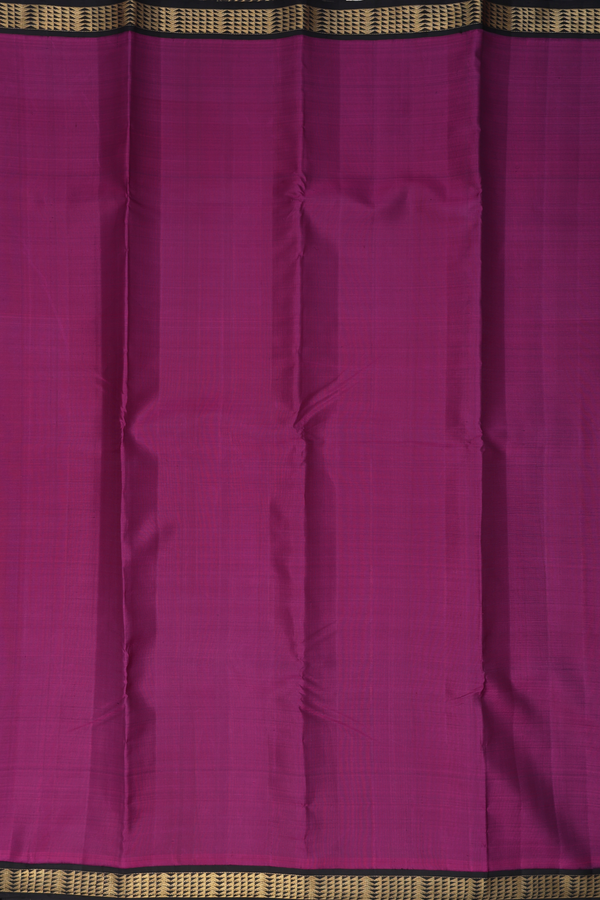Kanchipuram Silk Saree In Grape Purple With Korvai Border