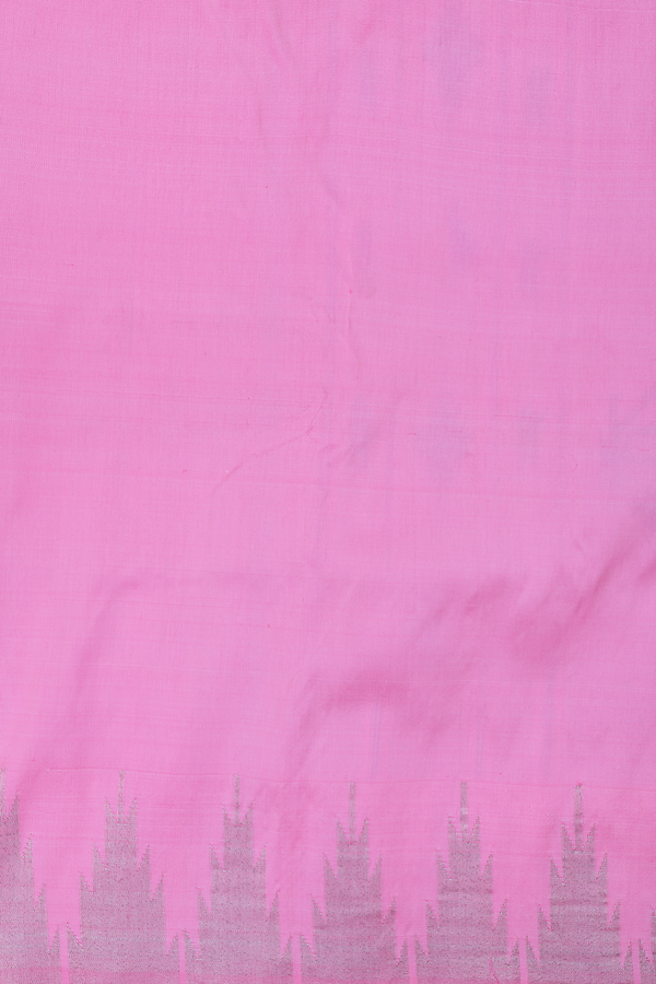 Paithani Silk Saree In Pink With Checks Design