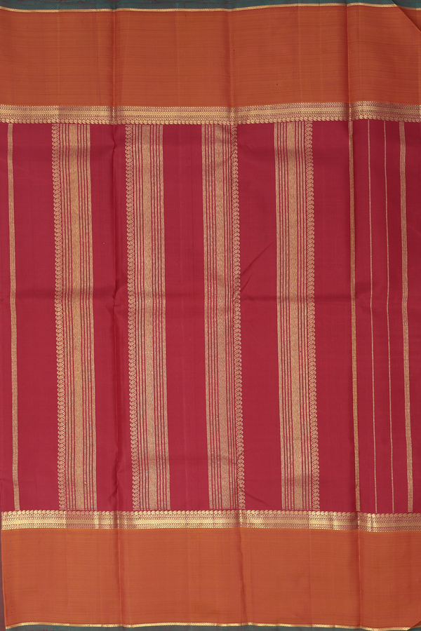 Kanchipuram Silk Saree In Blush Red With Zari Buttis