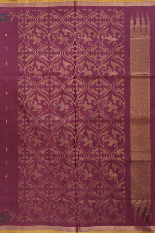 Uppada Silk Saree In Berry Red With Allover Buttas