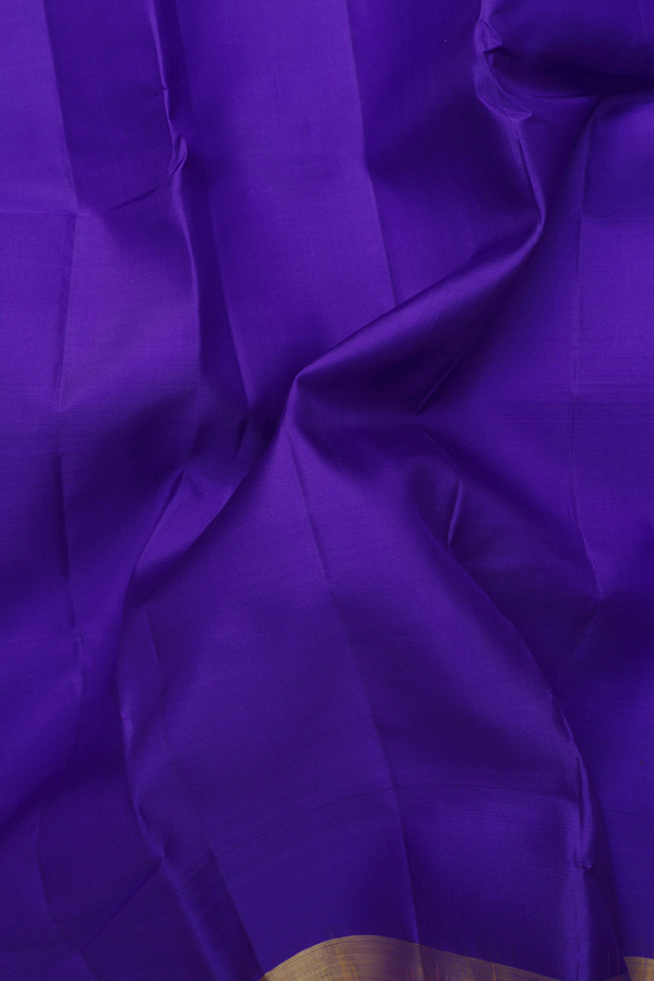 Kanchipuram Silk Saree In Royal Blue With Checks Border