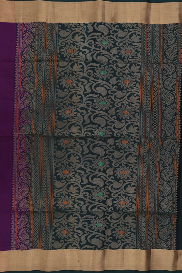 Soft Silk Saree In Purple With Zari Motifs