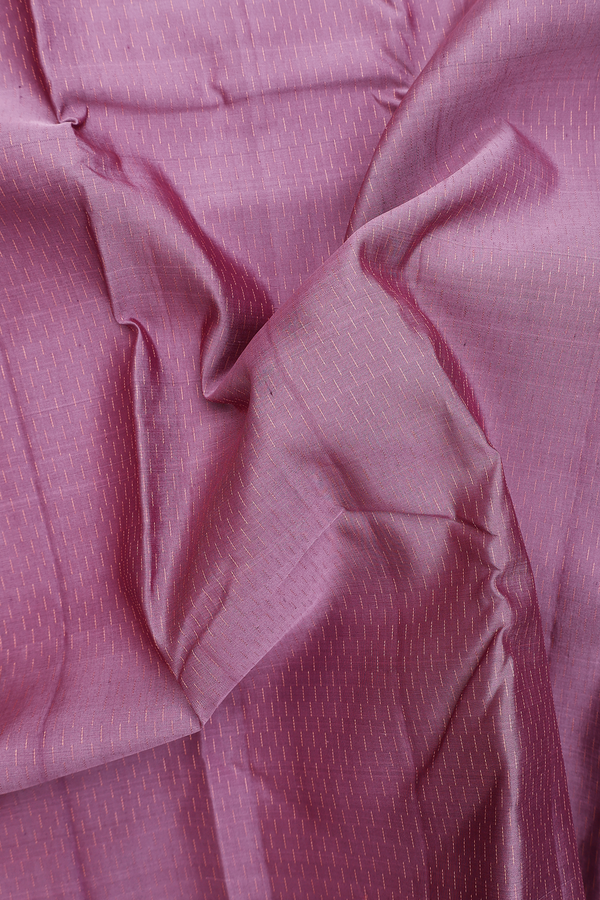 Kanchipuram Silk Saree In Dusty Lavender With Stripes Design