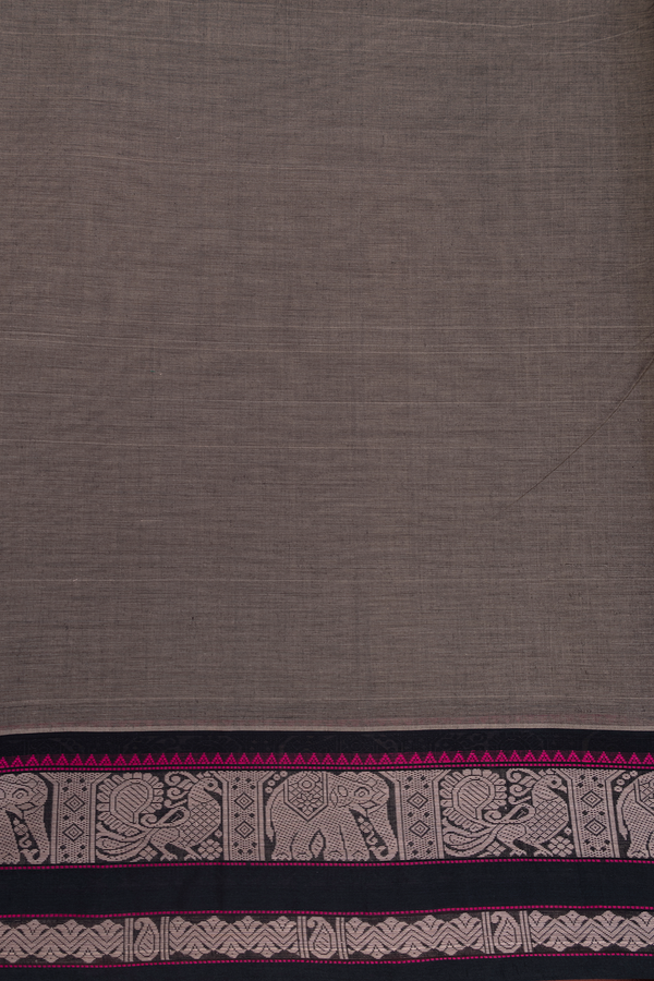 Coimbatore Cotton Saree In Oxford Brown With Checks Design
