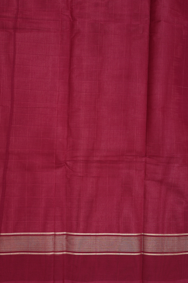 Kanchi Cotton Saree In Dusty Rose With Checks Design