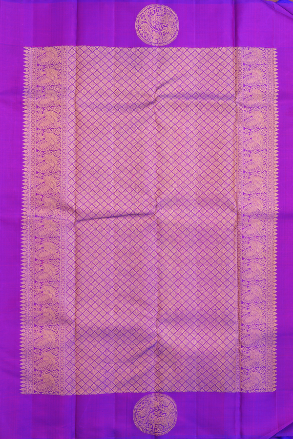 Kanchipuram Silk Saree In Magenta With Jacquard Pattern