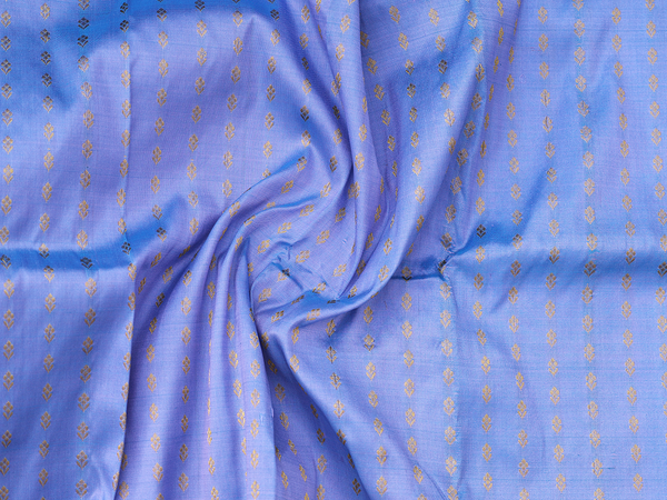 Floral Buttis Blue Kanchipuram Pavadai Sattai Material