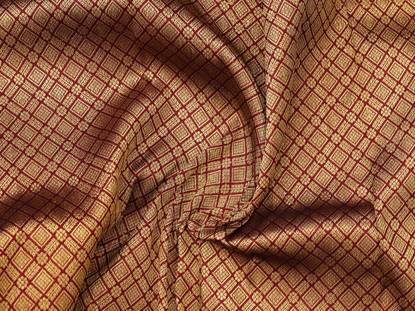 Diamond Design Maroon Kanchipuram Pavadai Sattai Material