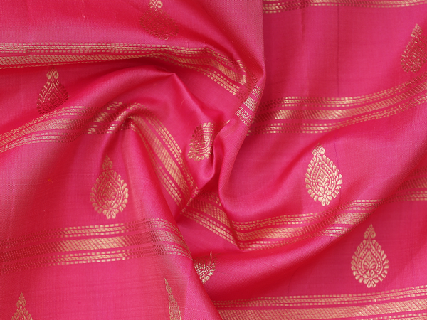 Stripes Design Pink Kanchipuram Silk Pavadai Sattai Material