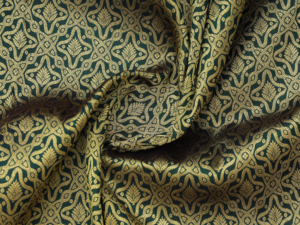 Brocade Design Green Kanchipuram Pavadai Sattai Material