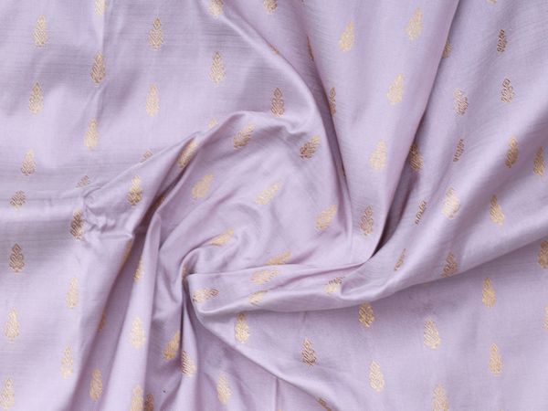 Zari Buttis Pale Purple Kanchipuram Pavadai Sattai Material