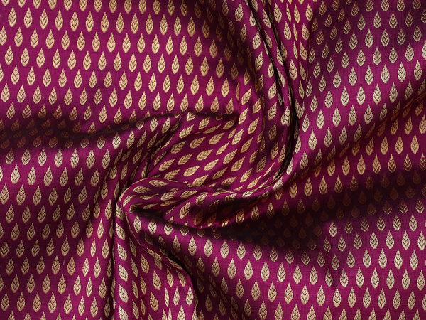 Zari Buttis Plum Purple Kanchipuram Pavadai Sattai Material