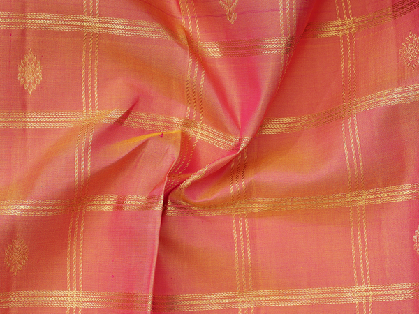 Checks Design Dual Tone Kanchipuram Pavadai Sattai Material