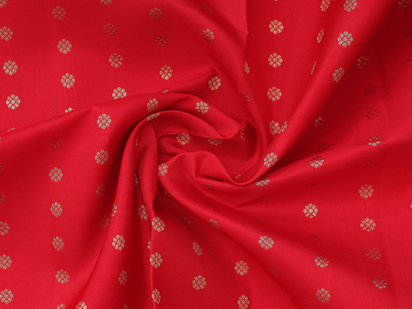Floral Buttas Red Kanchipuram Pavadai Sattai Material