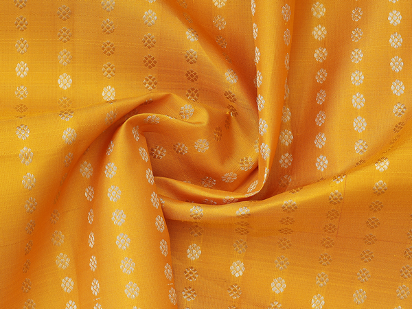 Floral Buttas Yellow Kanchipuram Pavadai Sattai Material