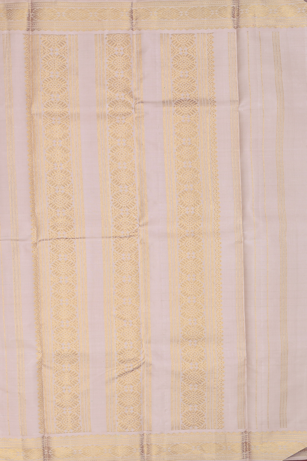 Kanchipuram Silk Saree In Teal Blue With Stripes Design
