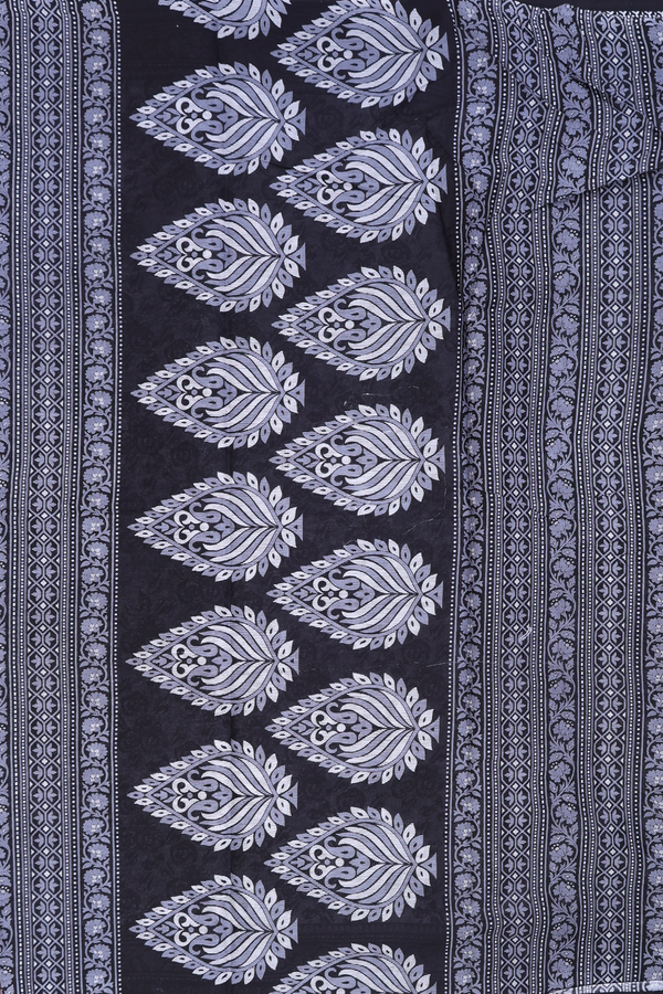 Ahmedabad Cotton Saree In White With Floral Design