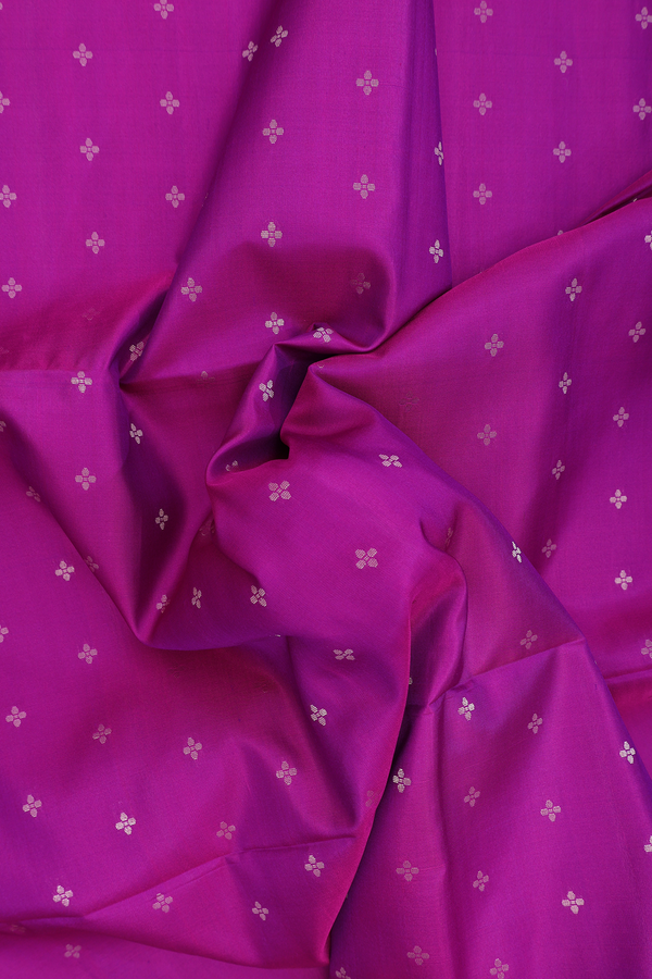 Soft Silk Saree In Purple With Floral Buttis