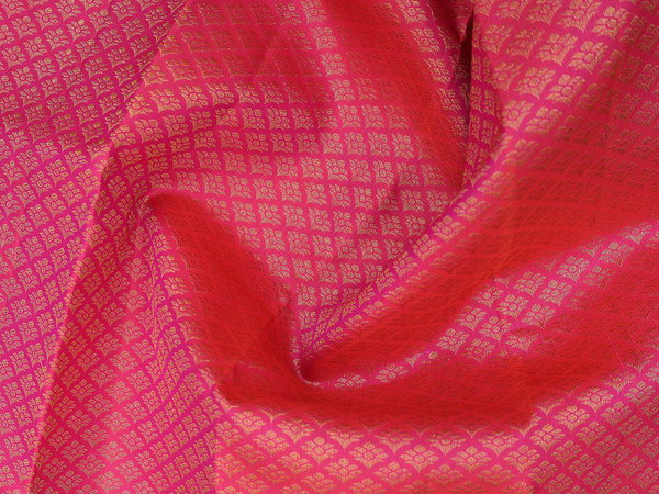 Allover Design Punch Pink Kanchipuram Silk Pavadai Sattai Material