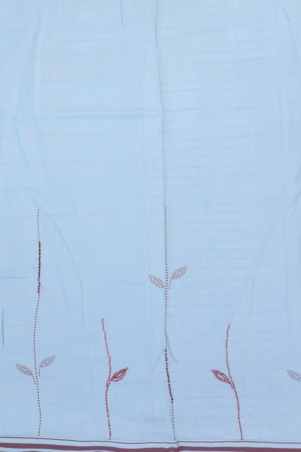 Soft Silk Saree In Blue With Printed Design