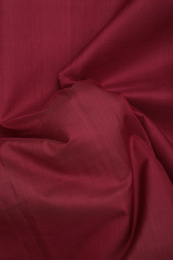 Traditional Silk Cotton Saree In Ruby Red With Zari Border