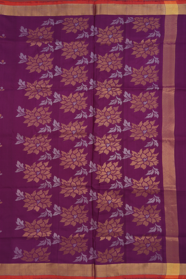 Uppada Silk Saree In Grape Purple With Zari Buttas