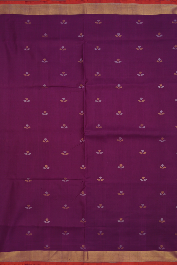 Uppada Silk Saree In Grape Purple With Zari Buttas