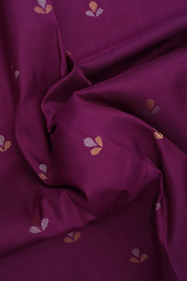 Uppada Silk Saree In Grape Purple With Zari Buttas