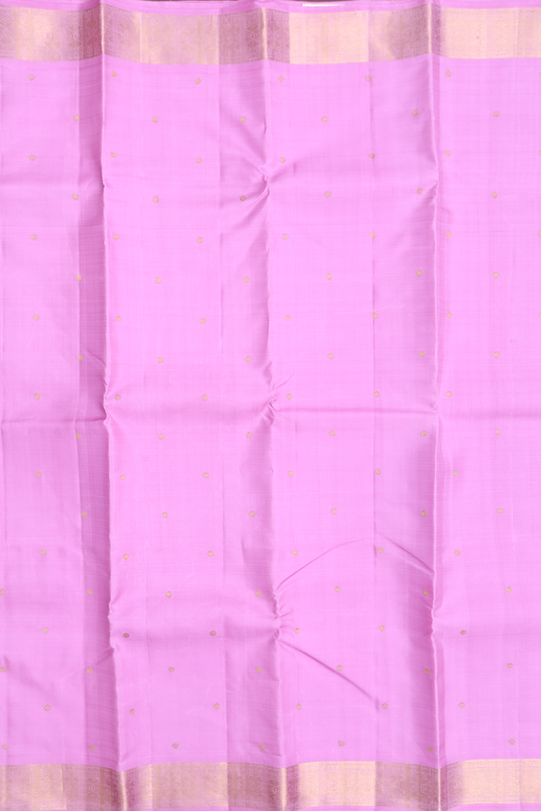 Kanchipuram Silk Saree In Pink With Floral Buttis