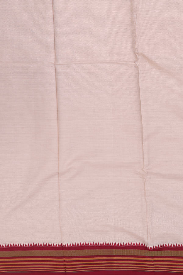 Dharwad Cotton Saree In Beige With Contrast Border