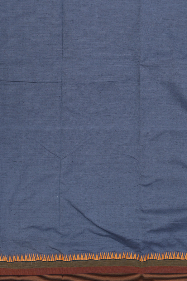 Dharwad Cotton Saree In Grey With Contrast Border