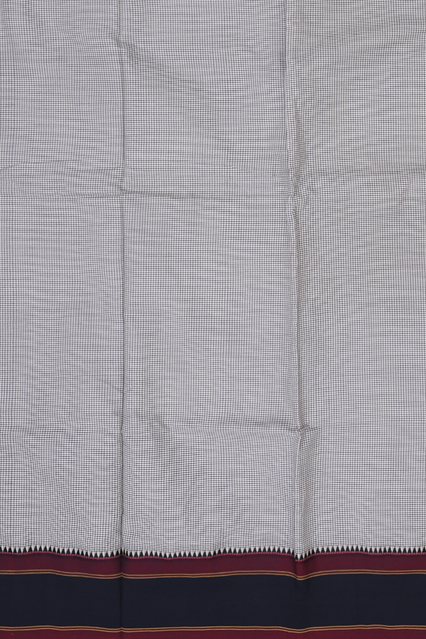 Dharwad Cotton Saree In White With Checks Design